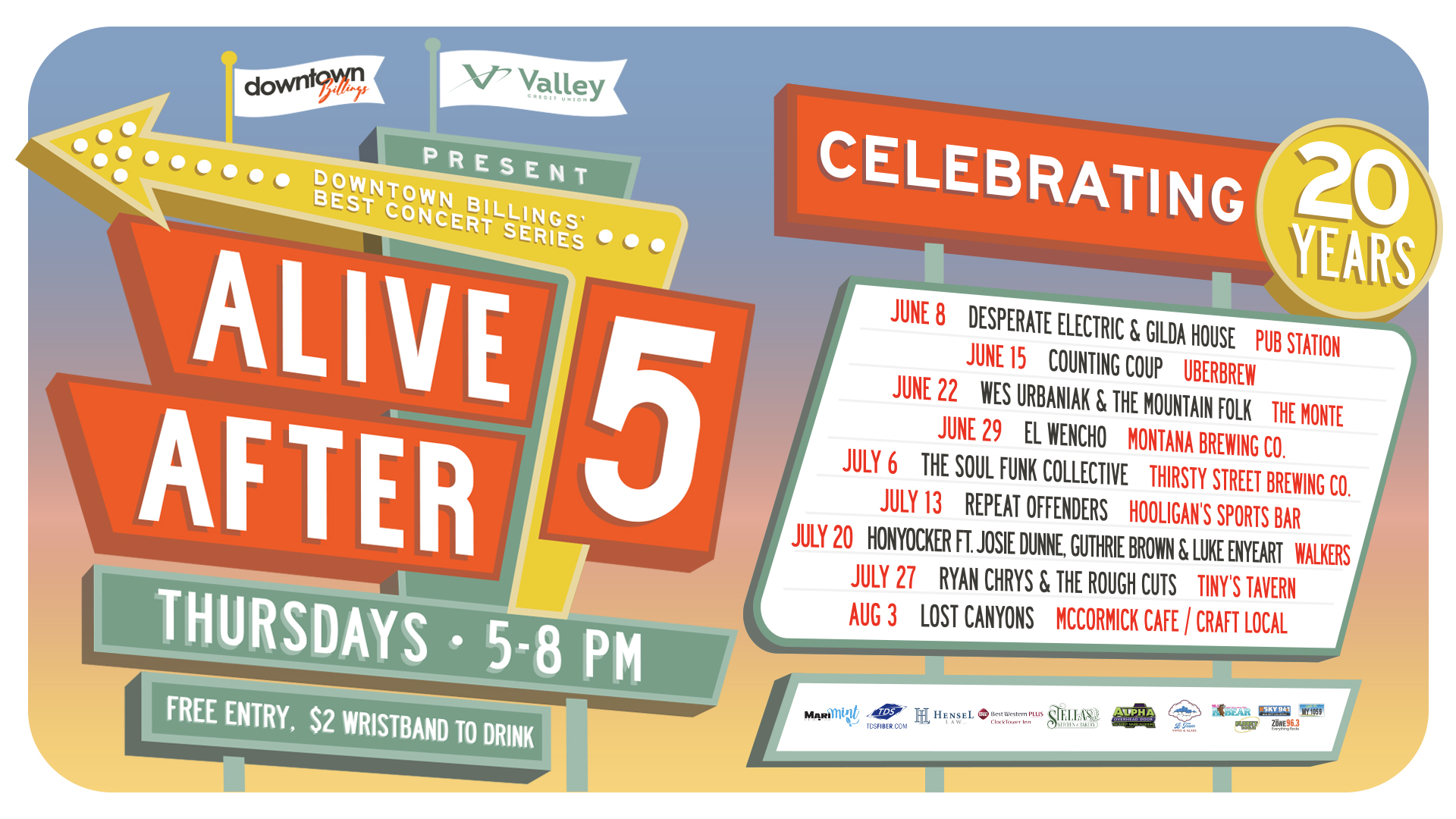 Alive After 5's 20th Anniversary Summer Concert Series Lineup