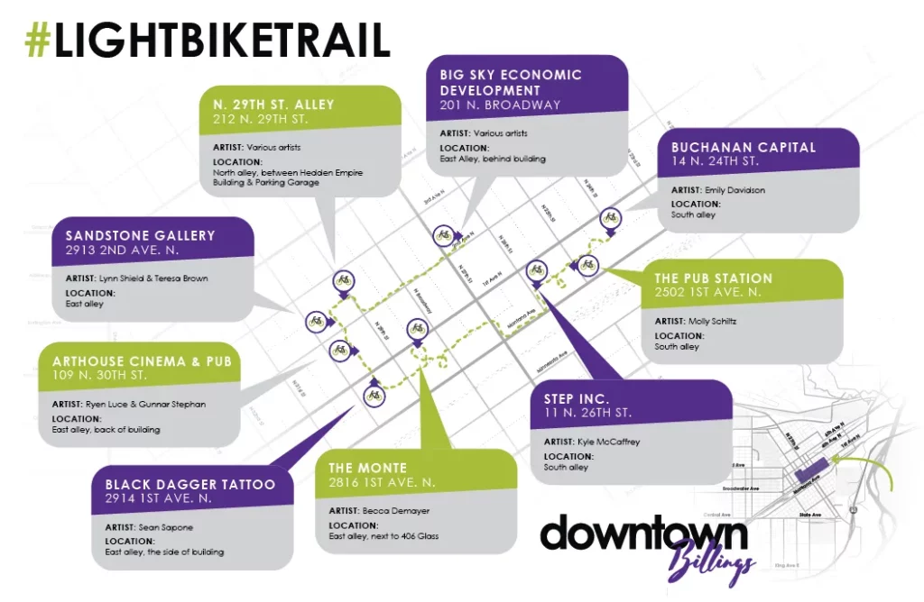 Downtown Billings Light Bike Trail Map