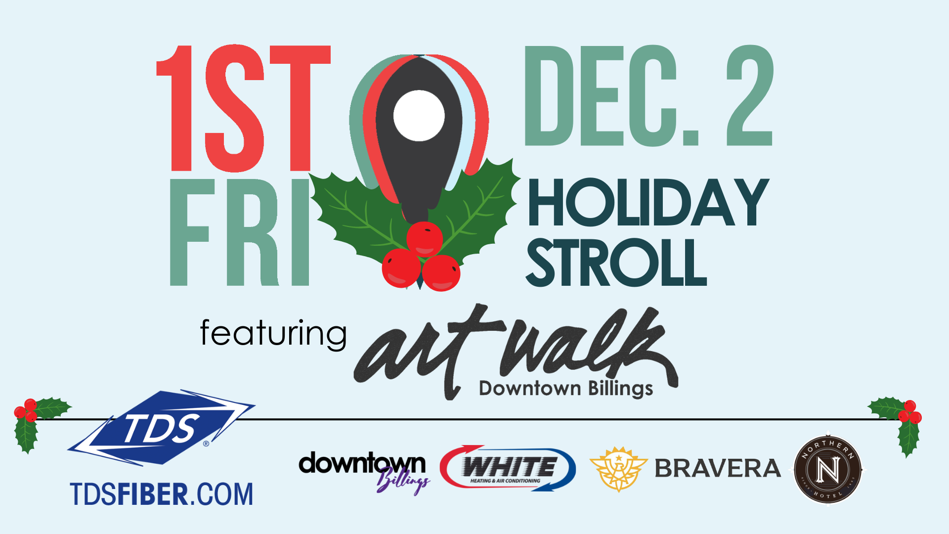 December 2 Holiday Stroll in downtown Billings featuring ArtWalk