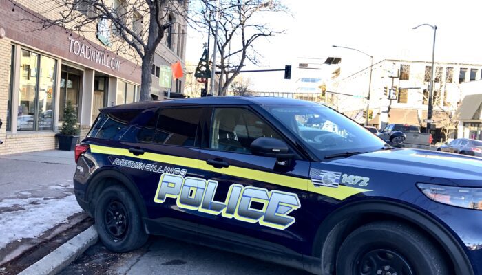 Downtown Billings police vehicle now has an easy to recognize neon stripe on it.