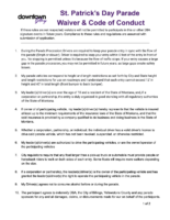 Downtown Billings Parade Waiver and Code of Conduct